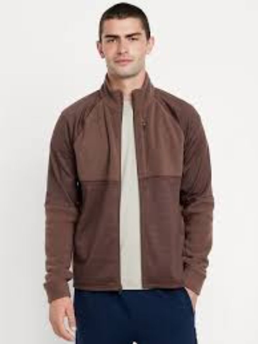 Old Navy Hybrid Performance Zip Brown Jacket In Over The Taupe Size XL